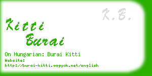 kitti burai business card